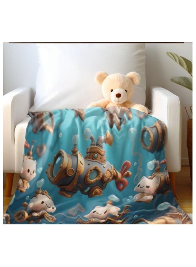 general Children's or student cartoon flannel thin blanket (warm and comfortable, suitable for sleep, games) 100cm*150cm - Image 1