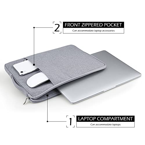 MicaYoung 16 Inch Laptop Sleeve Case Carrying Bag Compatible with 16 inch MacBook Pro M4 M3 M2 M1, Waterproof Chromebook Cover Computer Zipper Pouch with Handle Pocket, Gray - Image 3