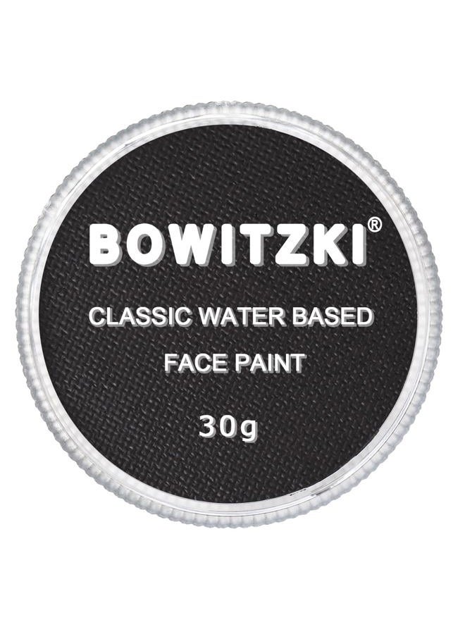 Bowitzki 30g Professional Face Paint Body Paint Water Based Face painting Makeup Safe for Adults Split Cake Single Color Halloween Christmas - Black - Image 1