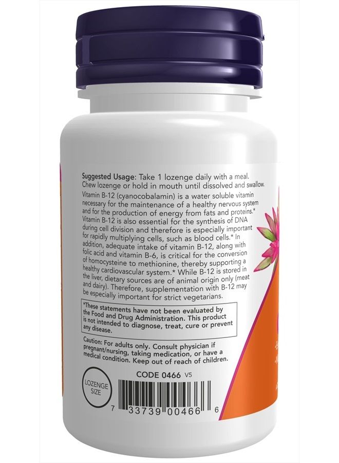 now Foods Vitamin B-12 (1000mcg, 100 Lozenges) - Image 3