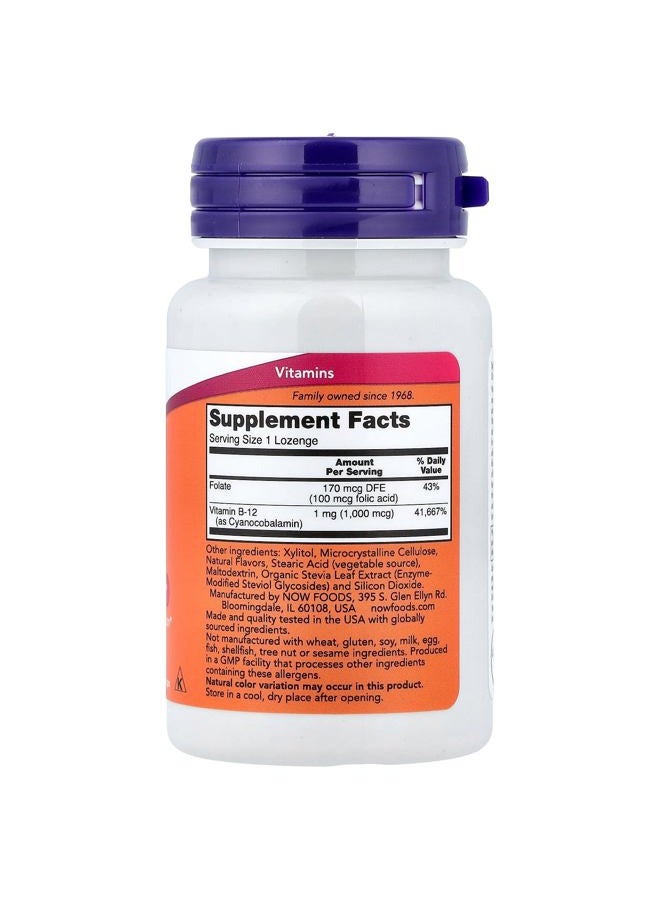 now Foods Vitamin B-12 (1000mcg, 100 Lozenges) - Image 2