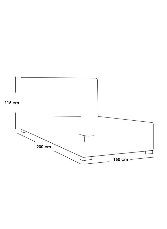 الهوم سرير مقاس كوين 200x150x115 سم - أوف وايت  - Image 2