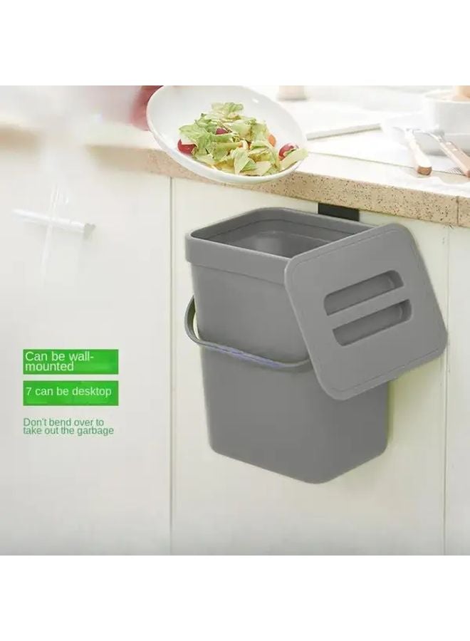 Gray Kitchen Compost Bin With Lid Odor Proof Countertop Fridge Storage 101oz - Image 4