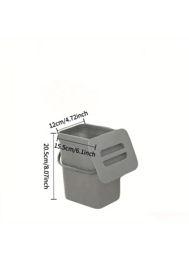 Gray Kitchen Compost Bin With Lid Odor Proof Countertop Fridge Storage 101oz - Image 5