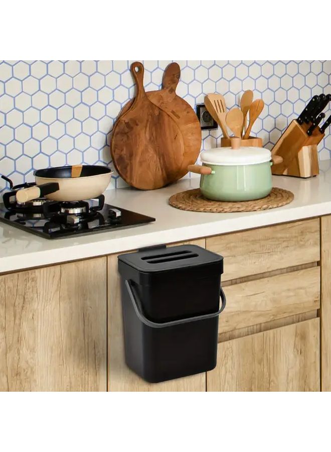 Gray Kitchen Compost Bin With Lid Odor Proof Countertop Fridge Storage 101oz - Image 2