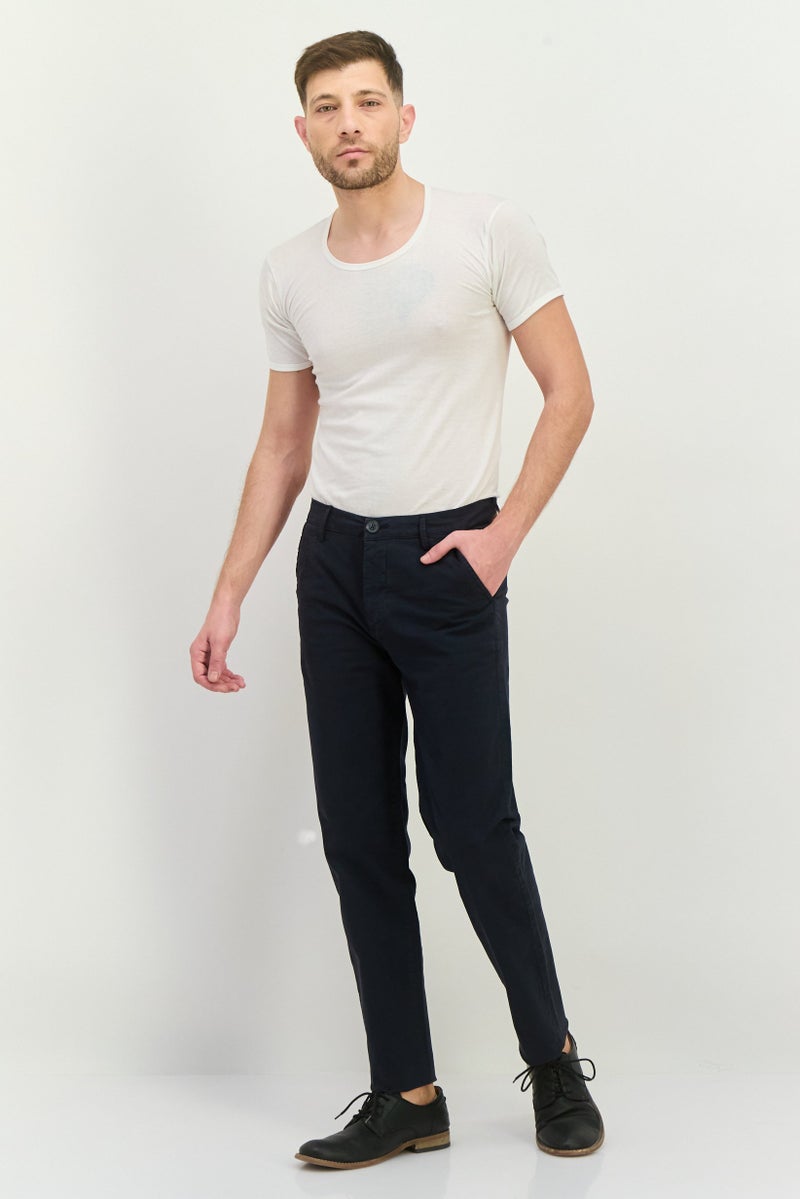 GAS Men Slim Fit Washed Straight Leg Sadeck Pants, Dark Navy - Image 4