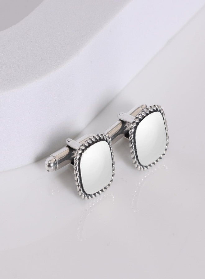 LeCalla 925 Sterling Silver Groomsmen Cufflinks Set | Classic & Antique Designs Men's Cuff-links Jewelry Set | Cuff-Links for Wedding, Party, Anniversary, Business & Special Occasion Gifts, Medium - Image 5