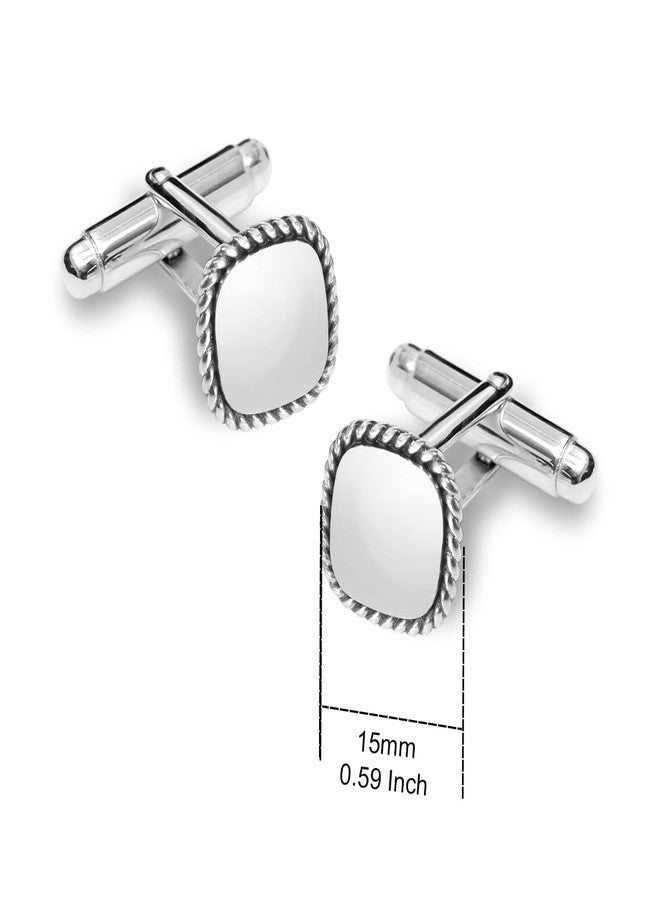 LeCalla 925 Sterling Silver Groomsmen Cufflinks Set | Classic & Antique Designs Men's Cuff-links Jewelry Set | Cuff-Links for Wedding, Party, Anniversary, Business & Special Occasion Gifts, Medium - Image 4