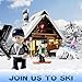 FUNWHOLE Christmas SkiCabin Lighting BuildingBricksSet Retro Christmas Winter Snow House Collection LED Light Building Construction Holiday Model Set 2187 Pcs for Adults and Teen - Image 4