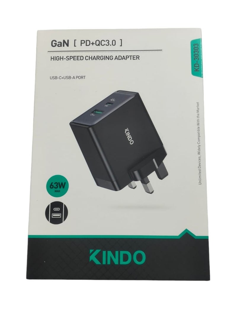 كيندو شاحن حائط عالمي (منافذ من النوع C PD+ USB) - Image 2