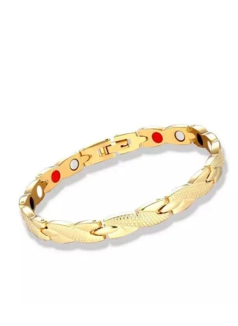 EHOME - Male And Female Magnetic Dragon Bracelet Titanium Magnetic Bracelet Neodymium Magnet, Personalized Magnet Bracelet (Gold) - Image 1