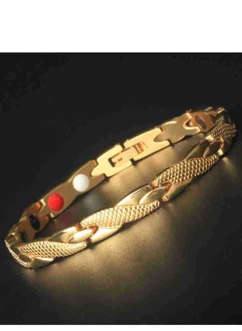 EHOME - Male And Female Magnetic Dragon Bracelet Titanium Magnetic Bracelet Neodymium Magnet, Personalized Magnet Bracelet (Gold) - Image 1