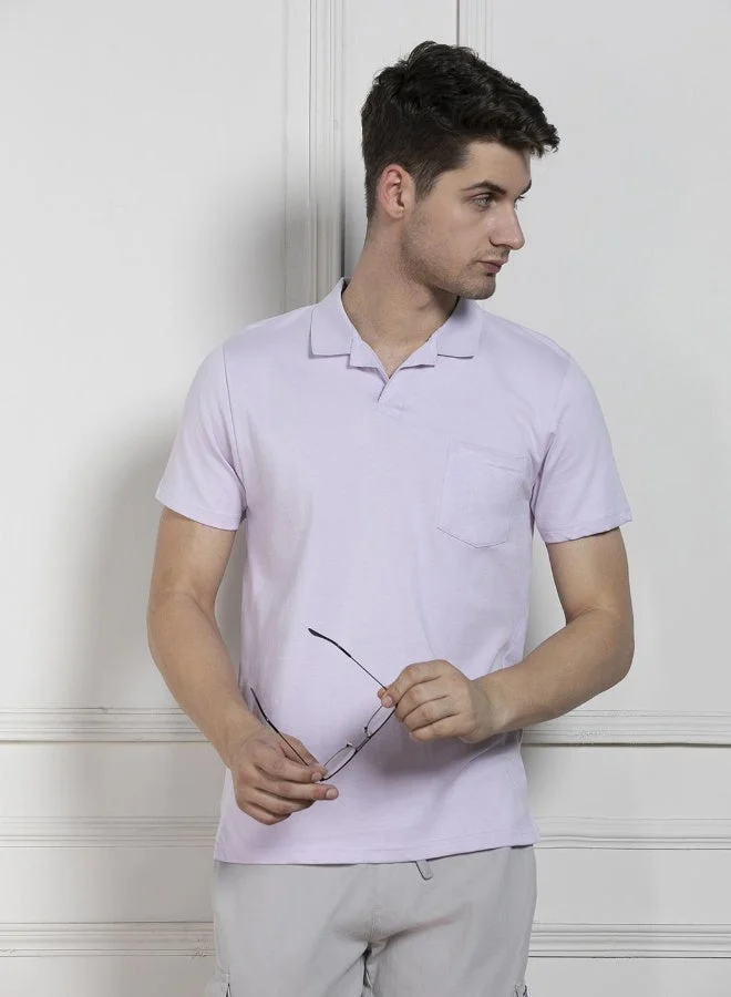 Dennis Lingo Regular Fit Lavender Cotton T-Shirt – Stylish and Comfortable