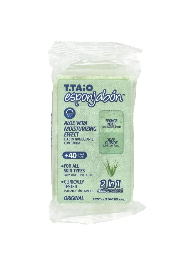 T. Taio T. Taio, Original Aloe Vera Soap-Sponge, 4.2 oz (120 g)  - Image 1