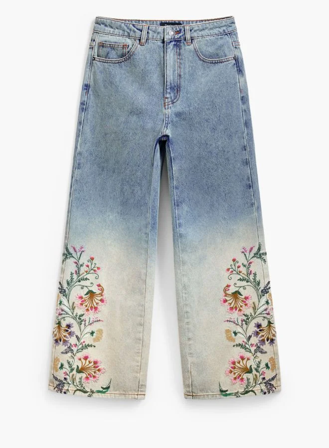 DESIGUAL Floral Culotte Jeans