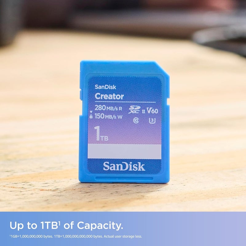 sandisk Creator 128GB SD UHS-II Memory Card for DSLR and Mirrorless Cameras, 6K Video, V60, UHS-II, 280MB/s Read, RescuePRO Deluxe, Adobe Creative Cloud 128 GB - Image 2