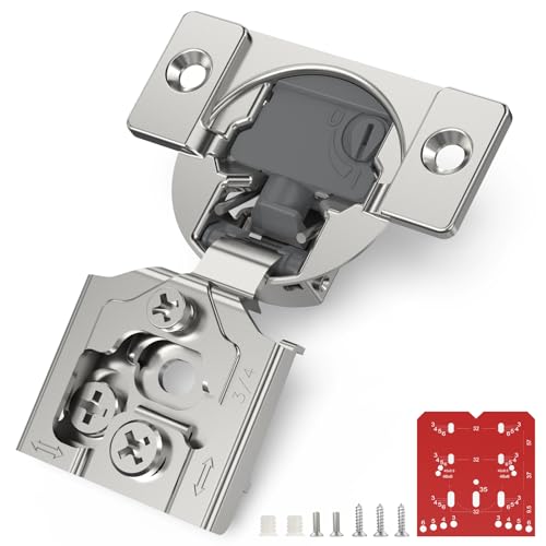 Chibery 10 Pack 34 Overlay 4D Soft Close Cabinet Hinges Concealed Face Frame Adjustable Closing Speed 105 Opening Smooth Slow Hidden Self Closing for Kitchen Corner Cupboard with Template - Image 1
