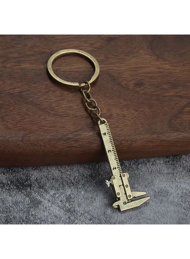 Mini Vernier Caliper Keychain Figure I Zinc Alloy Dual Measurement Tool 0 40mm Range - Image 1