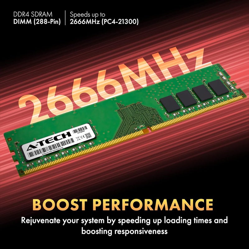 ATECH 8GB DDR4 2666 MHz UDIMM PC4-21300 (PC4-2666V) CL19 DIMM Non-ECC Desktop RAM Memory Module - Image 2