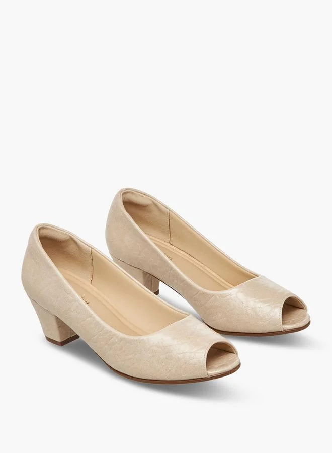 Le Confort Women Textured Slip-On Block Heel Shoes