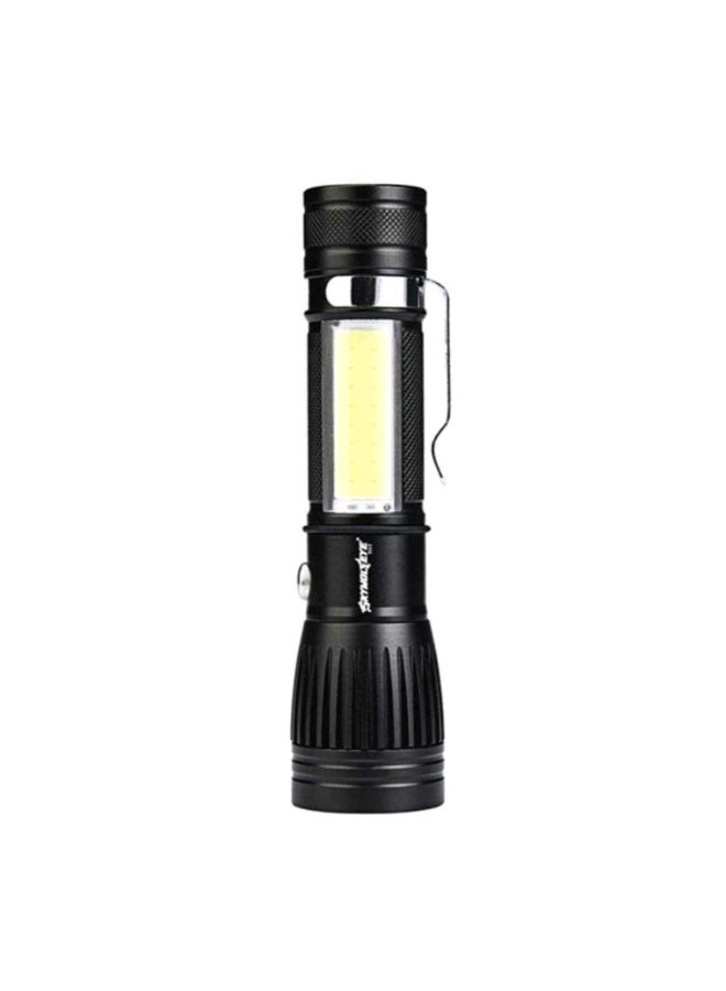 مصباح يدوي LED خارجي قابل للتكبير/التصغير، أسود/فضي - Image 1