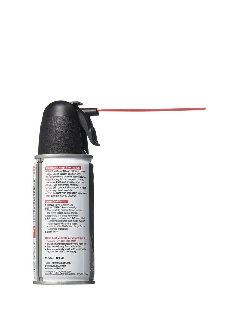 Dust-Off فالكـون داست، غاز مضغوط (152a) منفضة تنظيف قابلة للتخلص، 1، عدد، علبة 3.5 أونصة (DPSJB)، أسود - Image 3