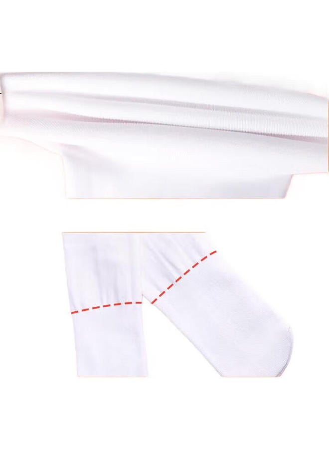 Aiwuge Children'S Fleece-Lined Socks, Autumn And Winter Thickened Dance Socks, White Dance Leggings, White, Size M - Image 2