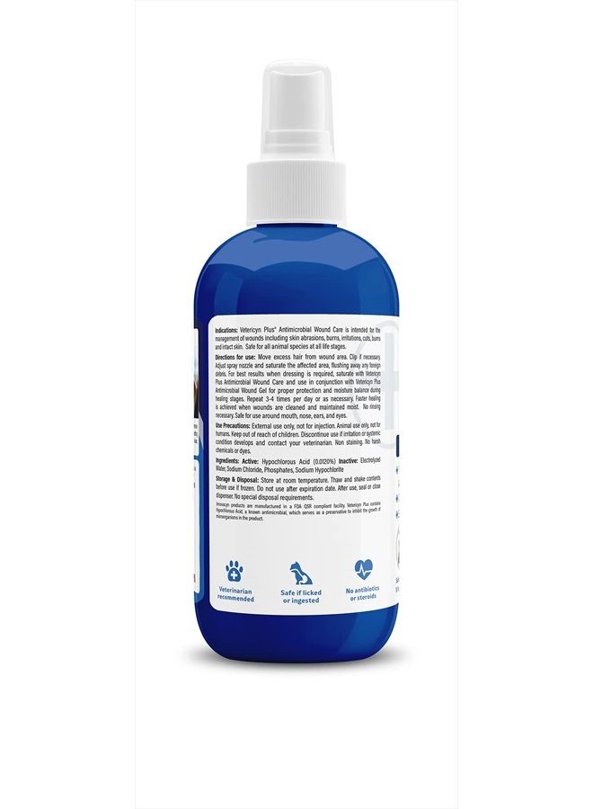 Vetericyn Plus Dog Wound Care Spray | Healing Aid and Skin Repair, Clean Wounds, Relieve Dog Skin Allergies, Safe for All Animals. 8 ounces  - Image 3