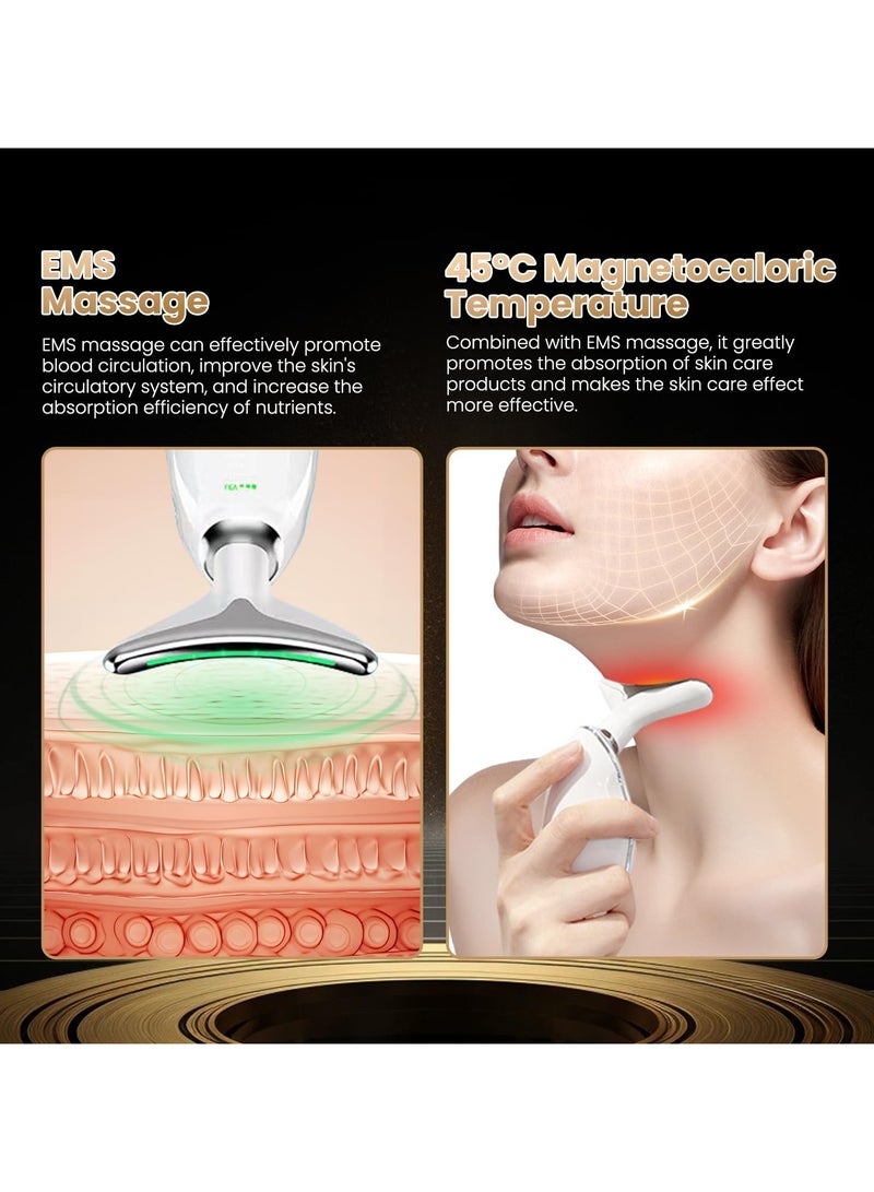 BTFMEI Face Neck Massager, 7 Color Light Firming Wrinkle Removal Device for Face and Neck, Portable High Frequency Heating Massage Face Lifting, Multifunctional Facial Skin Care Tools, Facial Skin Care Massage - Image 3