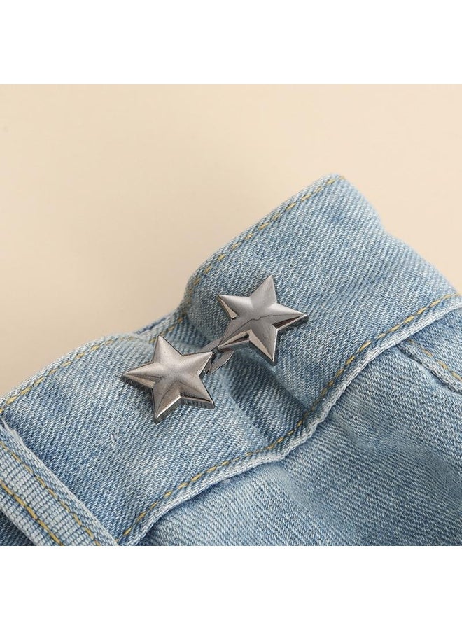1Pair Detachable Metal Star Tighten Waist Button For Skirt Pant Adiustable Sewing-Free Buckle Jeans Reduce Waist Tighten Brooch 