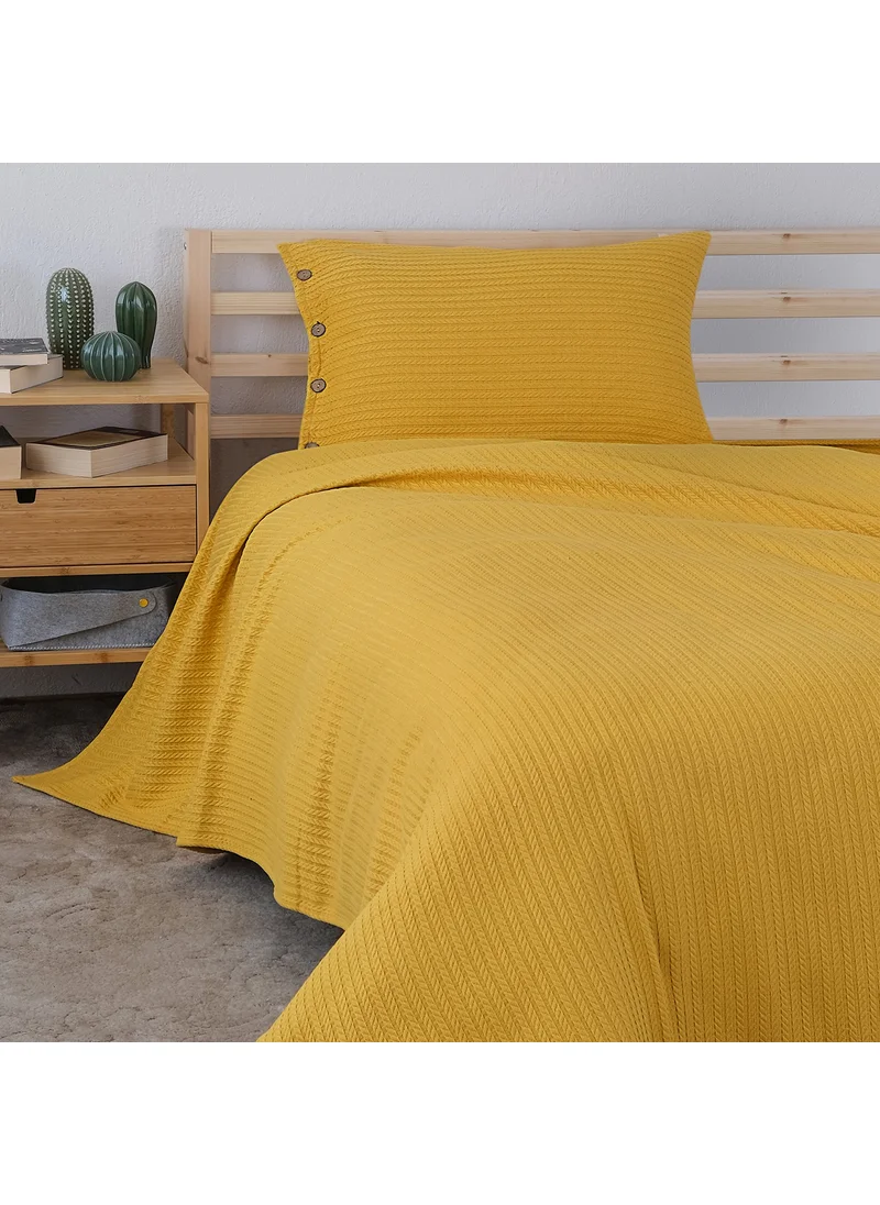 Meyn Collection Young Room Multi-Purpose Single Pique Bedspread and Pillowcase