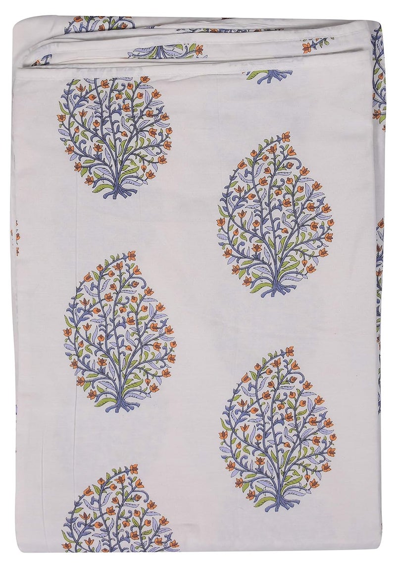 SANI Jaipur Print Handmade Pure Cotton Malmal Dohar Reversible Single 60 90 Inches Floral Paisley Multi A395 - Image 2