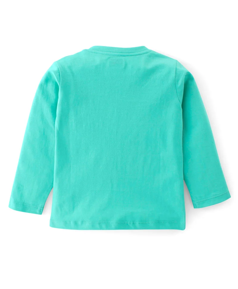 babyhug Babyhug 100% Cotton Knit Full Sleeves T-Shirt With Racoon Graphic - Blue
