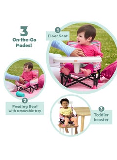 Bright Starts Bright Starts Disney Minnie Mouse Pop 'N Sit Portable Booster, Indoor/Outdoor Use, Floor Seat with Feeding Tray, 6 Mos - 3 Yrs  - Image 1