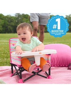 Bright Starts Bright Starts Disney Minnie Mouse Pop 'N Sit Portable Booster, Indoor/Outdoor Use, Floor Seat with Feeding Tray, 6 Mos - 3 Yrs  - Image 2