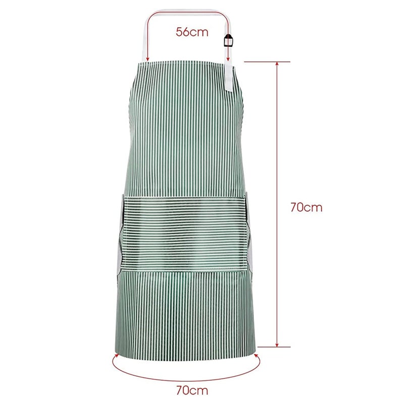 Mockery Waterproof OilProof Bib Kitchen Apron with Pocket Velvet Towels and Long Ties Adjustable Neck Strap Cooking Chef Women Men Aprons for Home Kitchen Restaurant Coffee house Brown - Image 2
