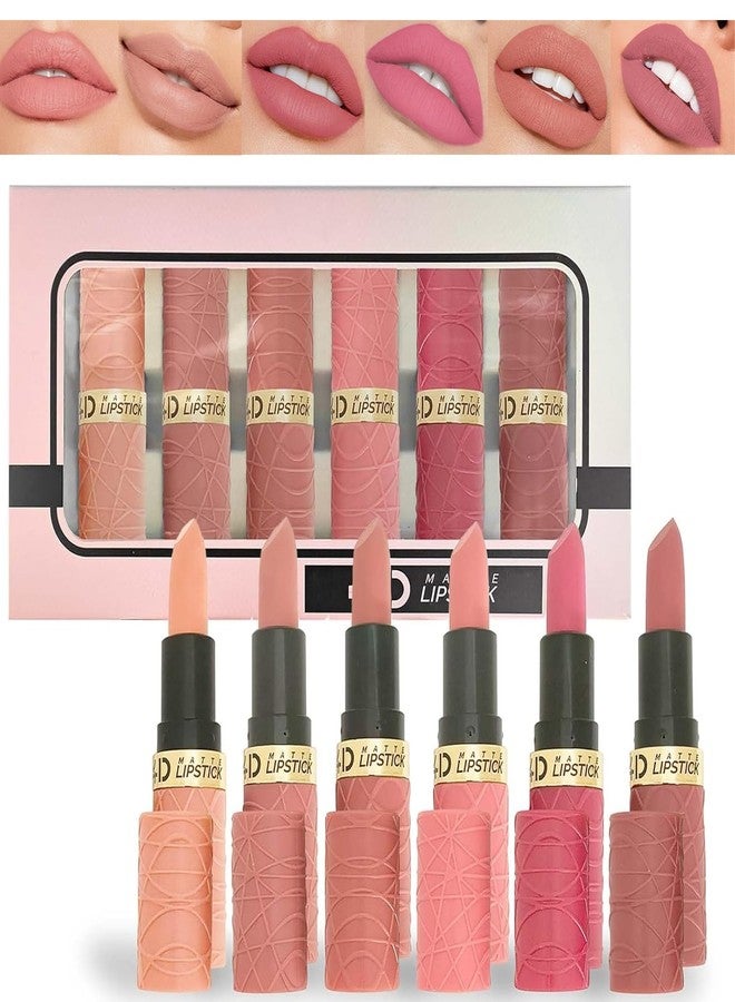Gireatick 6pcs Matte Lipstick Makeup Set, Nude/Pink/Rose Red/Mauve/Brown Matte Lipstick Pack Sets for Women, Silky Velvet Lipstick Matte Long Lasting Smudge Proof Lipstick - Image 1