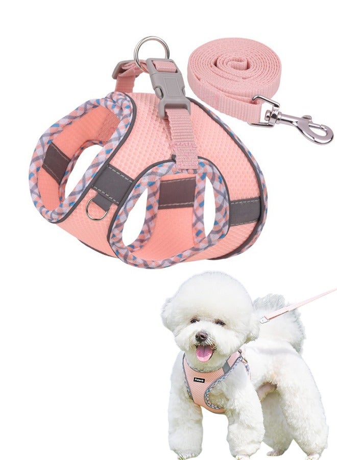 Petank Dog Harness for Small Medium Dogs No Pull, Puppy Harness and Leash Set, Step in Dog Harness for Walking, Running, Training, Small Dog Vest (Pink, S) - Image 1