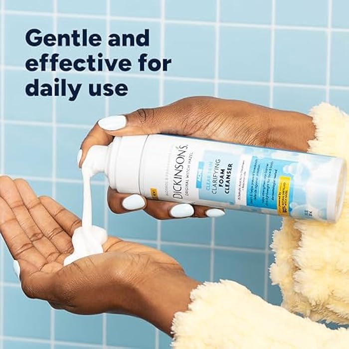 Dickinson's Dickinson’s Witch Hazel Acne Foam Cleanser with 2% Salicylic Acid, Niacinamide & Tea Tree | Alcohol-Free, Fragrance-Free | Gentle Daily Face Wash for Clear Skin | 7 Fl Oz - Image 5