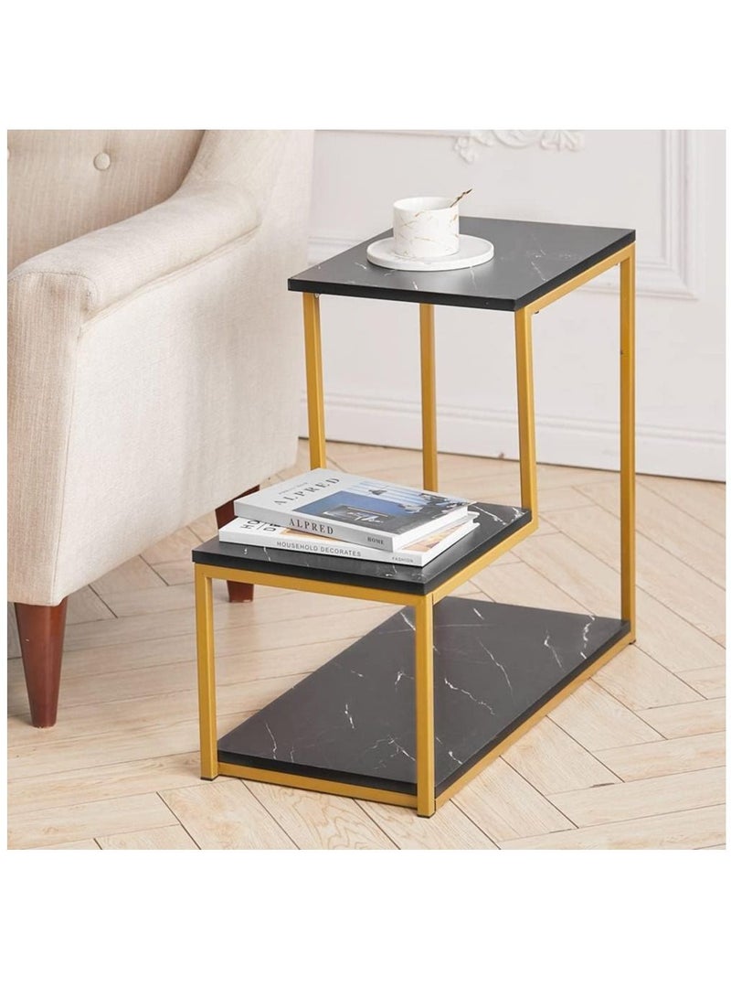 الكوتش طاولة جانبية طاولة على شكل حرف L من 3 طبقات لغرفة المعيشة طاولة القهوة لغرفة المعيشة الصغيرة - Image 4