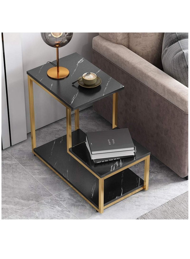 الكوتش طاولة جانبية طاولة على شكل حرف L من 3 طبقات لغرفة المعيشة طاولة القهوة لغرفة المعيشة الصغيرة - Image 5