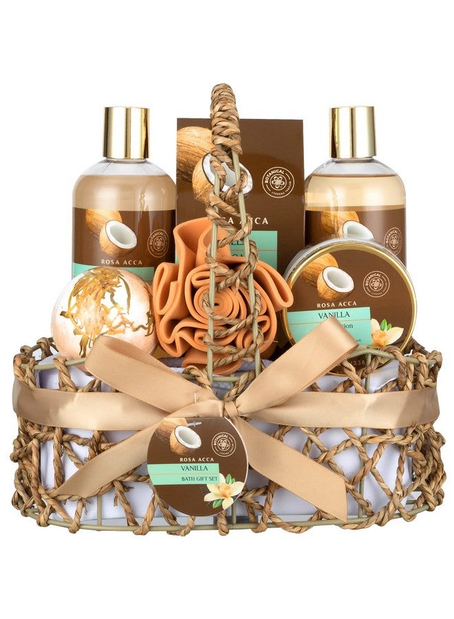 RA ROSA ACCA Spa Gift Baskets for Women, 7pcs Set Vanilla Spa Gifts for Women, Bath and Body Gift Set with Bath Bomb, Relaxing Spa Kit for Women, Skin Care, Gifts for Women from RA ROSA ACCA - Image 1