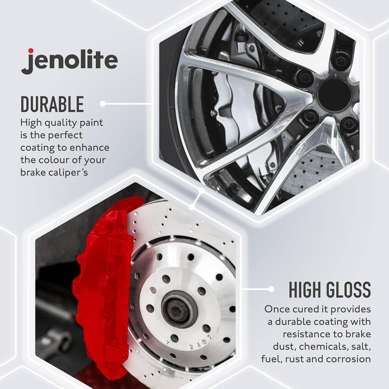 JENOLITE طلاء مكابح | أحمر | استعادة وتحويل مكابح السيارة | 400 مل (13.5 أونصة سائلة) - Image 4