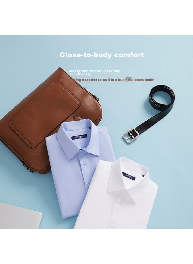 YOUNGOR Yagelor short Sleeve Shirt Men's Business Casual Cotton Polyester White 38 - Image 5