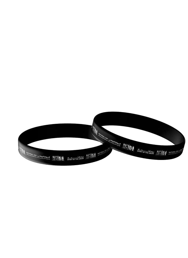 PRINTSHOP4ME Unisex Adult Silicone Wristband for UAE National Day or Flag Day celebration (Black)  - Image 1
