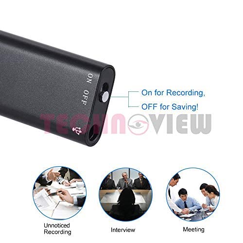 TECHNOVIEW 8GB Mini Small Voice Audio Recorder Super Long Storage Capacity | up to 14 Hours Recording | Date & Time Stamp | Easy to Use | Crystal Clear Digital Recording (8GB) - Image 3
