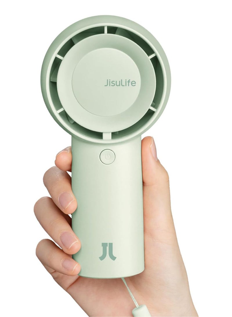 JISULIFE Handheld Turbo Fan,16H Max Cooling Time Portable Fan, 4000mAh USB Rechargeable Personal Fan, Battery Operated Small Pocket Fan with 5 Speeds for Travel,Outdoor,Home,Office,Concerts - Image 1