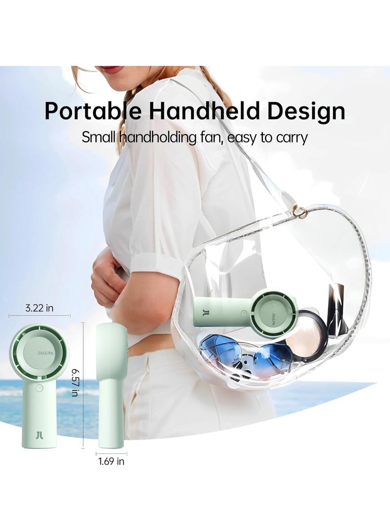 JISULIFE Handheld Turbo Fan,16H Max Cooling Time Portable Fan, 4000mAh USB Rechargeable Personal Fan, Battery Operated Small Pocket Fan with 5 Speeds for Travel,Outdoor,Home,Office,Concerts - Image 5