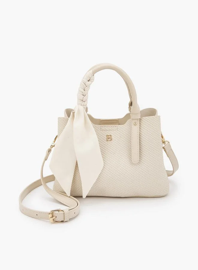 Flora Bella By Shoexpress Flora Bella Double Handle Tote Bag with Scarf Accent