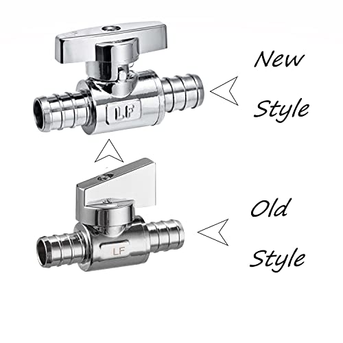 Minimprover 2 Pack LF Brass,1/2" Pex x 1/2" PEX Chrome-Plated 90° Angle Stop Shut-Off Ball Valve For Faucet Or Toilet Installation With 4 Rings - Image 2